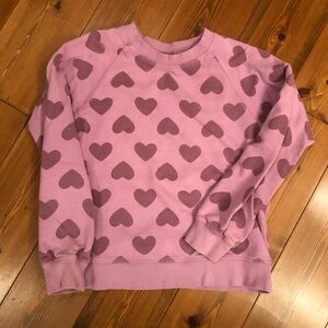 Hanna Andersson Purple Heart Sweatshirt Girls 10 (140)